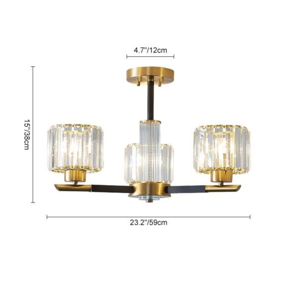 3 Light Sputnik Chandelier with Three Arms - Image 5