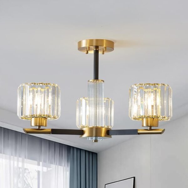 3 Light Sputnik Chandelier with Three Arms - Image 3