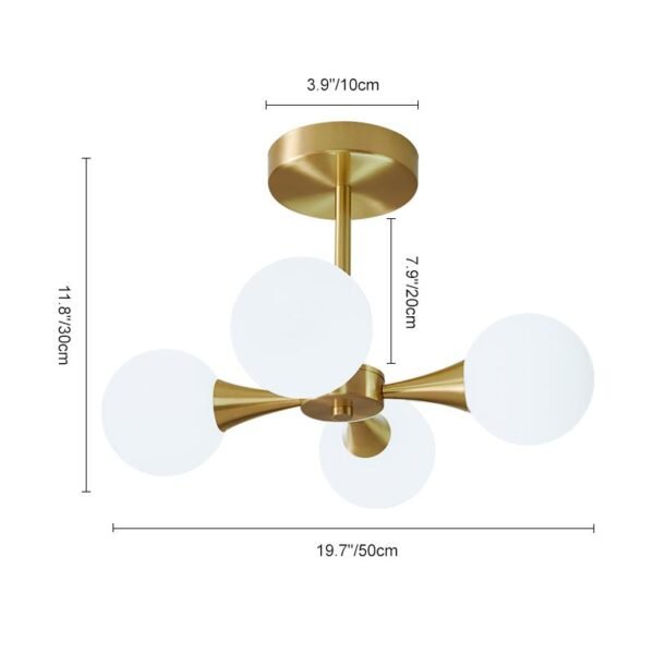 4-light Opal Globe Chandelier Ceiling Light - Image 10