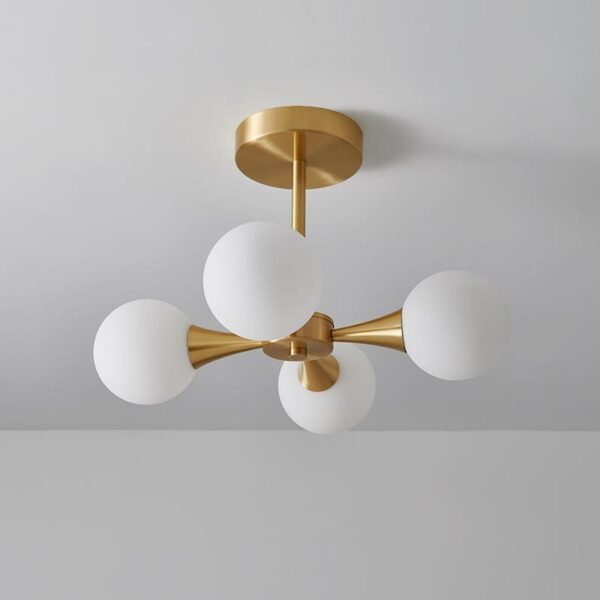 4-light Opal Globe Chandelier Ceiling Light - Image 4