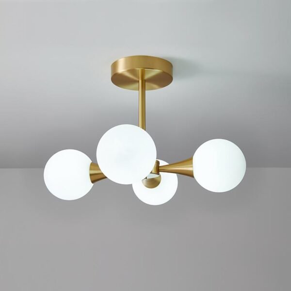 4-light Opal Globe Chandelier Ceiling Light - Image 3