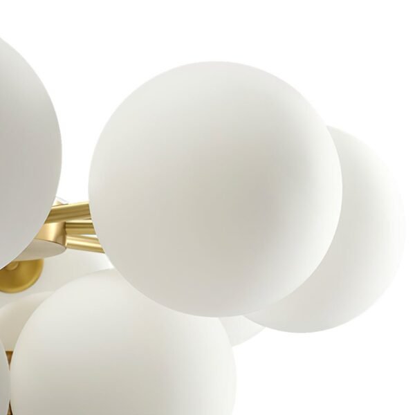 5/13 Light Opal Glass Bubble Cluster Grape Brass Chandelier - Image 14
