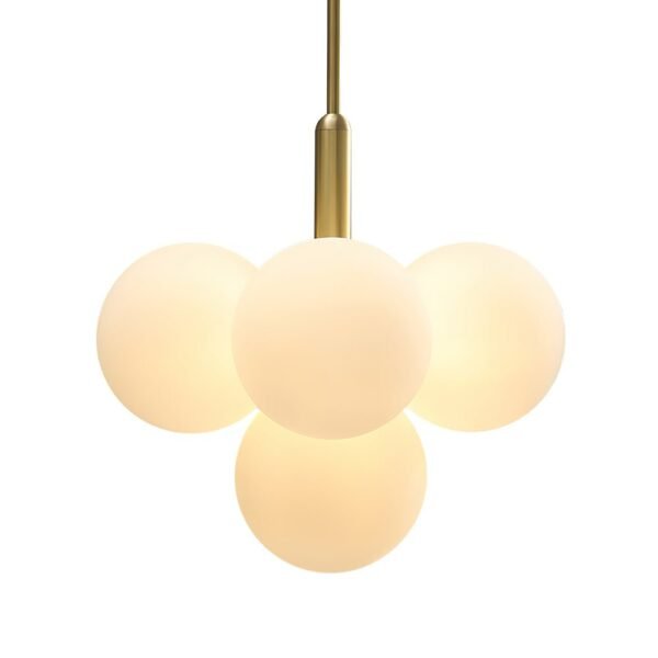 5/13 Light Opal Glass Bubble Cluster Grape Brass Chandelier - Image 10