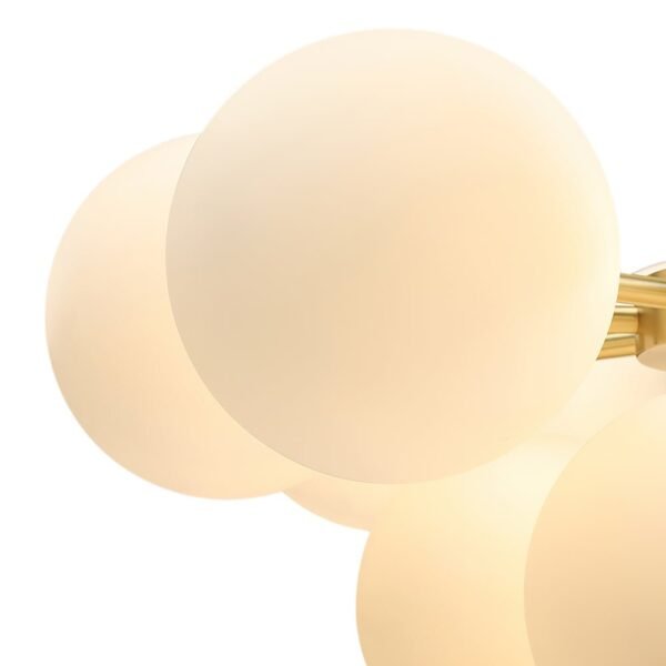 5/13 Light Opal Glass Bubble Cluster Grape Brass Chandelier - Image 13