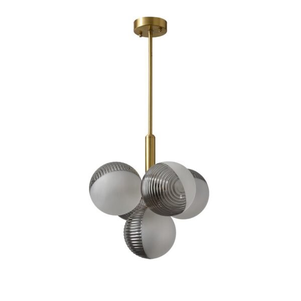 5/13 Light Opal Textured Gray+White Glass Shade Bubble Cluster Grape Chandelier - Image 6