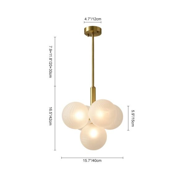 5/13 Light Opal Textured White Glass Shade Bubble Cluster Grape Chandelier - Image 10
