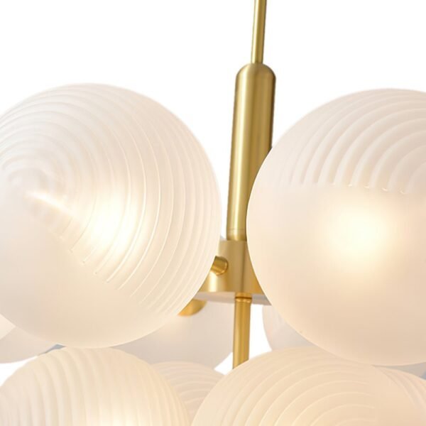 5/13 Light Opal Textured White Glass Shade Bubble Cluster Grape Chandelier - Image 12
