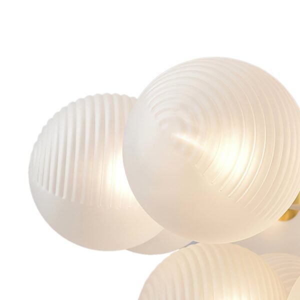 5/13 Light Opal Textured White Glass Shade Bubble Cluster Grape Chandelier - Image 13
