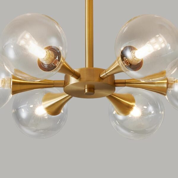 6-Light Clear Glass Shade Chandelier Ceiling Light - Image 11