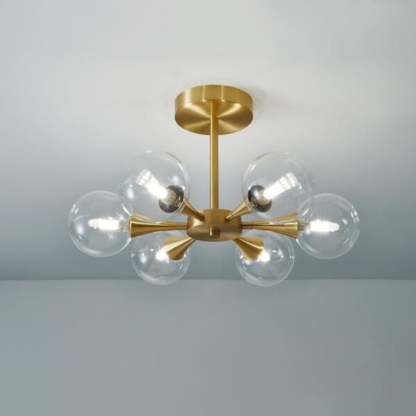 6-Light Clear Glass Shade Chandelier Ceiling Light - Image 8