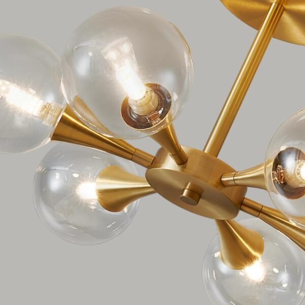 6-Light Clear Glass Shade Chandelier Ceiling Light - Image 9