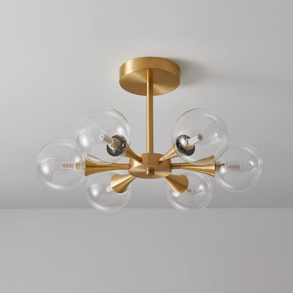 6-Light Clear Glass Shade Chandelier Ceiling Light - Image 7