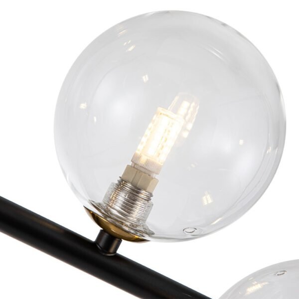 6-Light Glass Linear Bubble Chandelier - Image 7