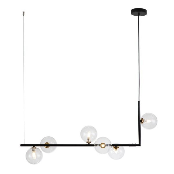 6-Light Glass Linear Bubble Chandelier - Image 5