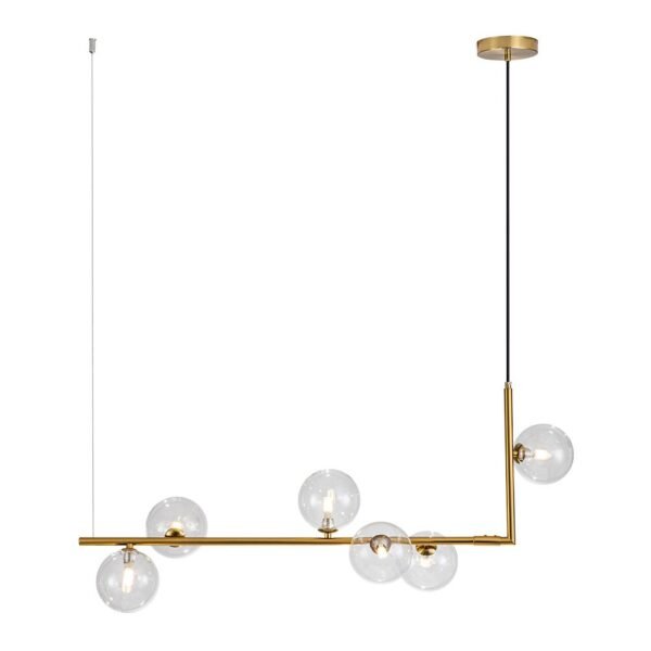 6-Light Glass Linear Bubble Chandelier - Image 4