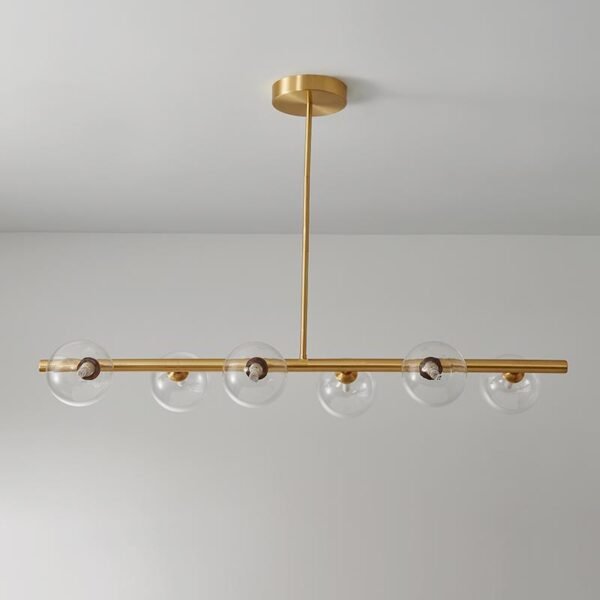 6-Light Linear Bubble Glass Chandelier - Image 4