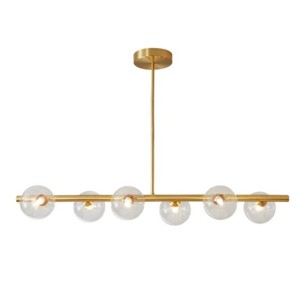 6-Light Linear Bubble Glass Chandelier - Image 5