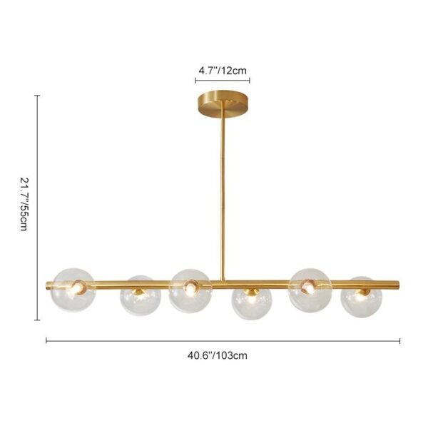 6-Light Linear Bubble Glass Chandelier - Image 9