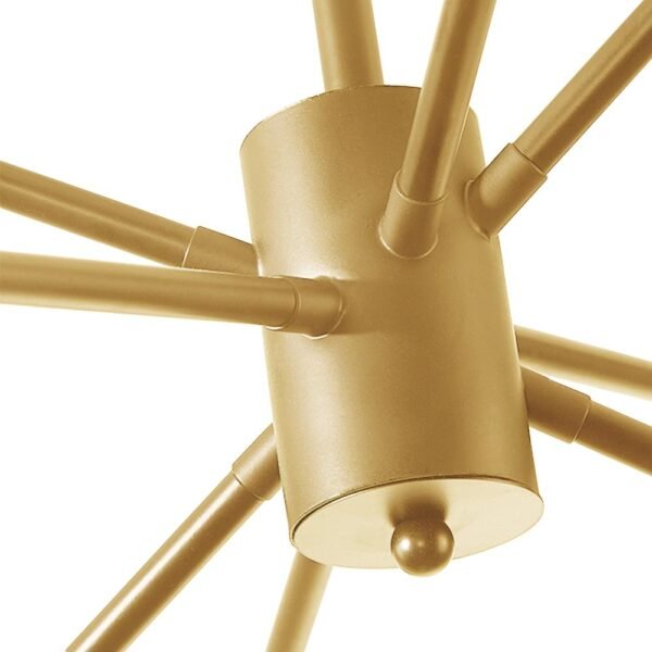 6 Light Sputnik Chandelier with Gray Glass Shade - Image 4