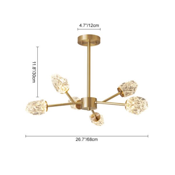 6-Light Sputnik Crystal Glass Shades Chandelier - Image 12
