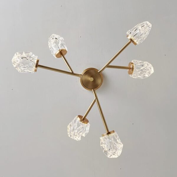 6-Light Sputnik Crystal Glass Shades Chandelier - Image 7