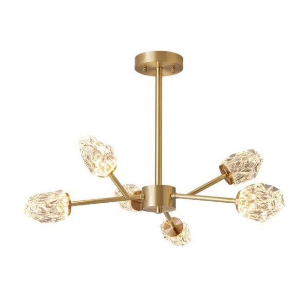 6-Light Sputnik Crystal Glass Shades Chandelier - Image 6