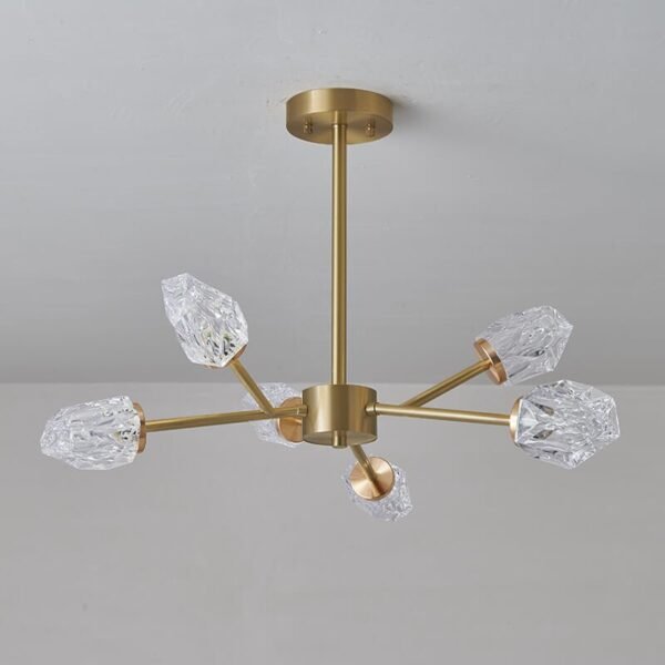 6-Light Sputnik Crystal Glass Shades Chandelier - Image 4