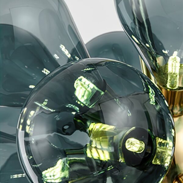 Modern Blue Frosted Glass Bubble Sputnik Chandelier - Image 10