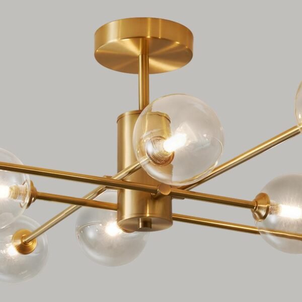 8-Light Clear Glass Shade Sputnik Chandelier - Image 10