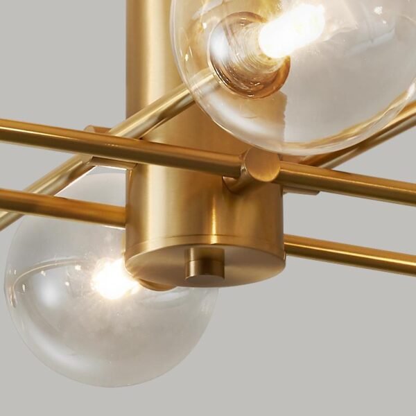 8-Light Clear Glass Shade Sputnik Chandelier - Image 11