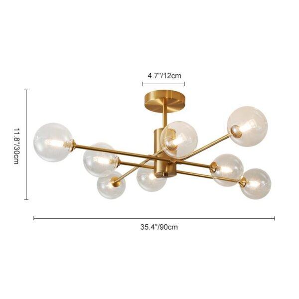 8-Light Clear Glass Shade Sputnik Chandelier - Image 6