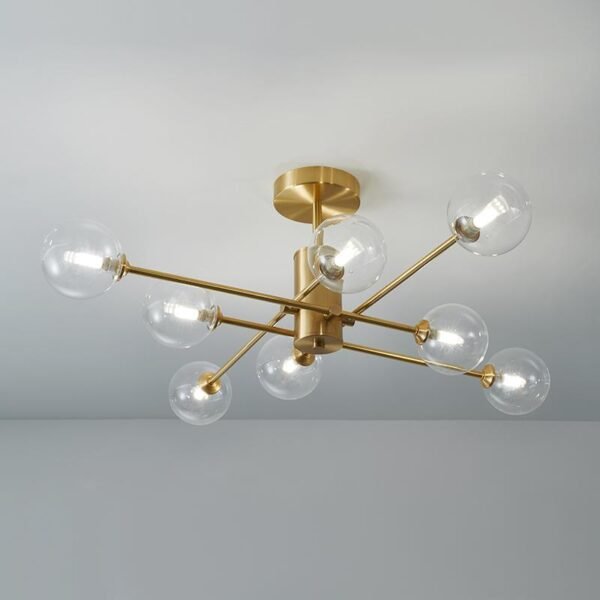 8-Light Clear Glass Shade Sputnik Chandelier - Image 8