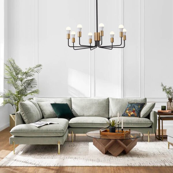 8 Light Rustic Candle Style Chandelier - Image 6