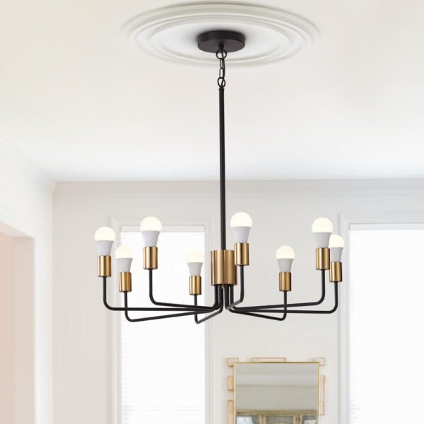 8 Light Rustic Candle Style Chandelier - Image 2