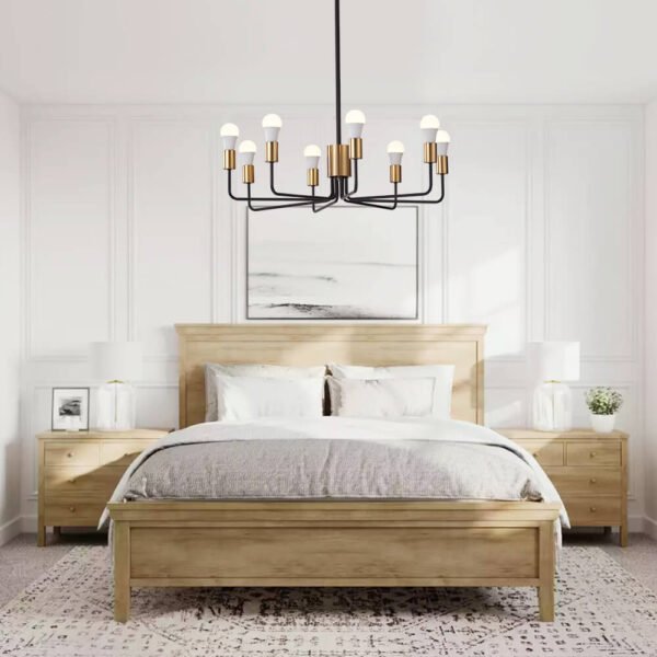 8 Light Rustic Candle Style Chandelier - Image 7