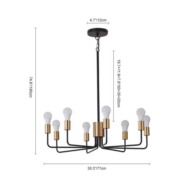 8 Light Rustic Candle Style Chandelier - Image 8