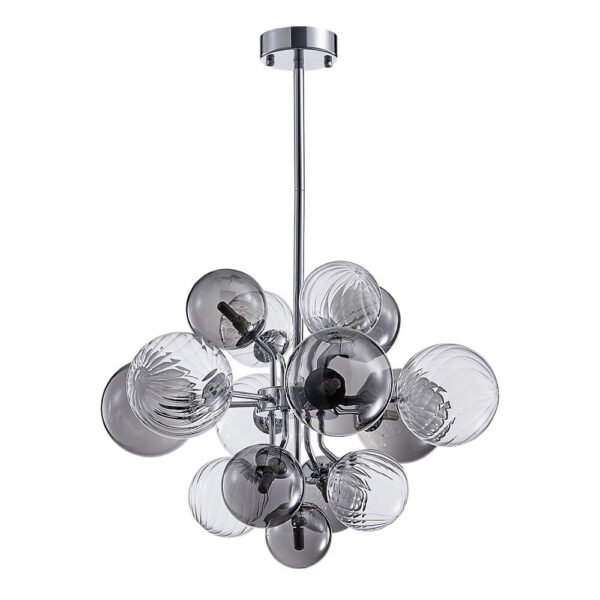 8/18 Light Cluster Bubble Grape Glass Chandelier - Image 12