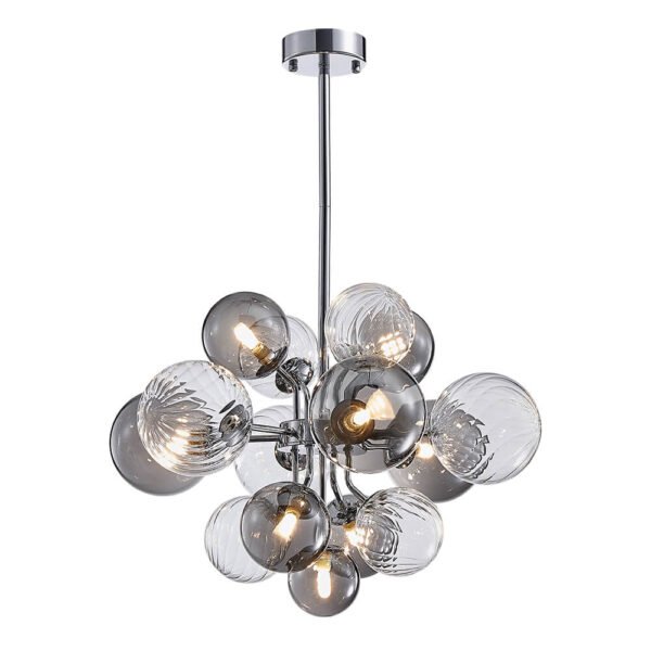 8/18 Light Cluster Bubble Grape Glass Chandelier - Image 11