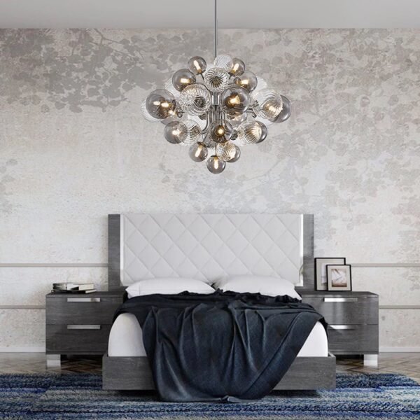 8/18 Light Cluster Bubble Grape Glass Chandelier - Image 4