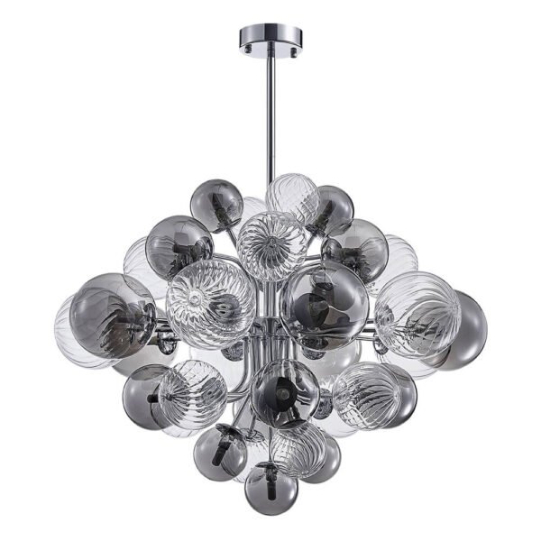 8/18 Light Cluster Bubble Grape Glass Chandelier - Image 14