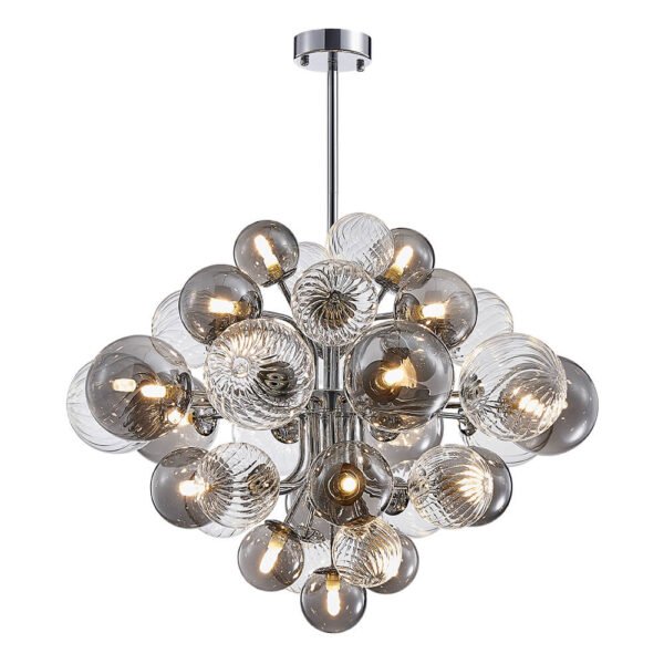 8/18 Light Cluster Bubble Grape Glass Chandelier - Image 13