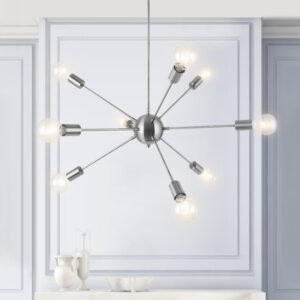 9-Light Sputnik Chrome Chandelier