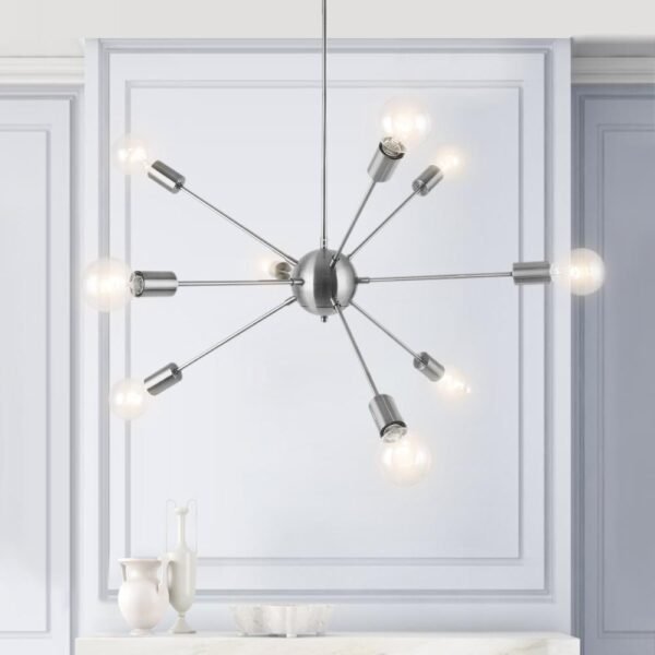 9-Light Sputnik Chrome Chandelier