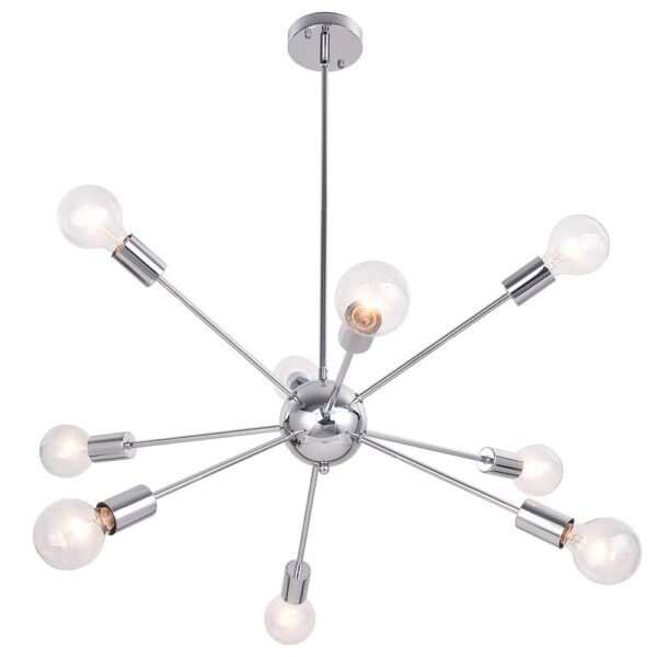 9-Light Sputnik Chrome Chandelier - Image 5