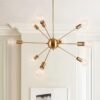 9-Light Sputnik Gold Chandelier