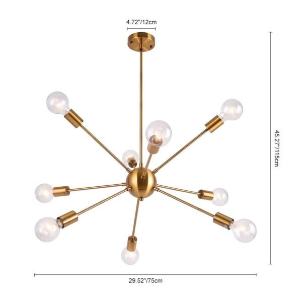 9-Light Sputnik Gold Chandelier - Image 10