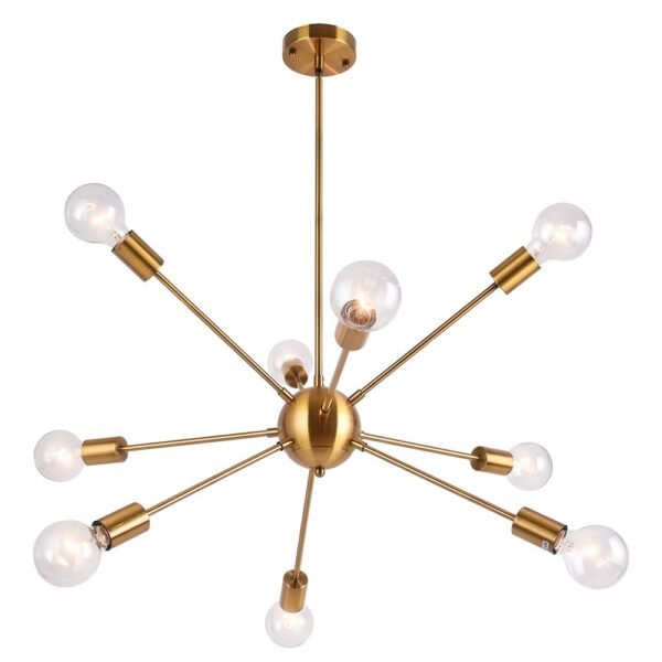 9-Light Sputnik Gold Chandelier - Image 3