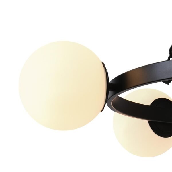 Milk Glass Globes Black Bubble Chandelier - Image 10