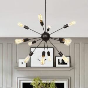 Industrial Black Sputnik Sphere Chandelier