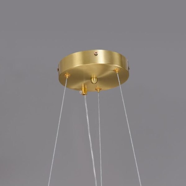 Brass Glass Strips LED Chandelier - Image 3